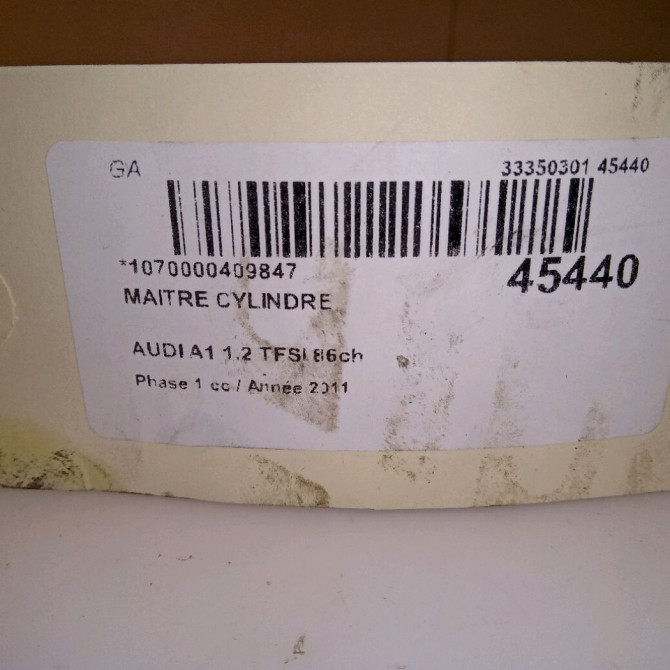 Maitre cylindre occasion AUDI A1 Phase 1 06-2010->03-2015 1.2 TFSI 86ch 6R1611019A 5