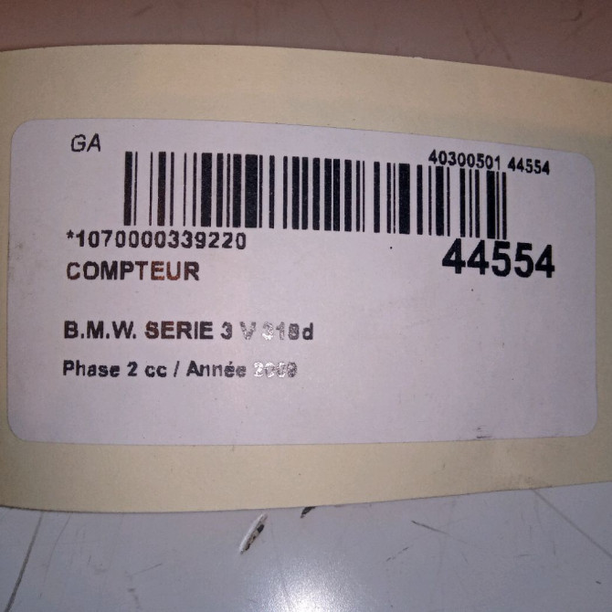 Compteur occasion B.M.W. SERIE 3 V Phase 2 09-2008->12-2011 318d 62109316127 4