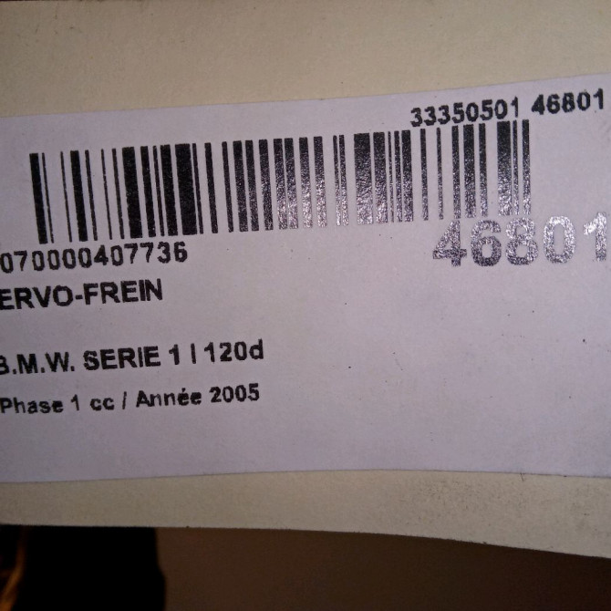 Servo-frein occasion B.M.W. SERIE 1 I Phase 1 05-2004->12-2006 120d 34332454368 4