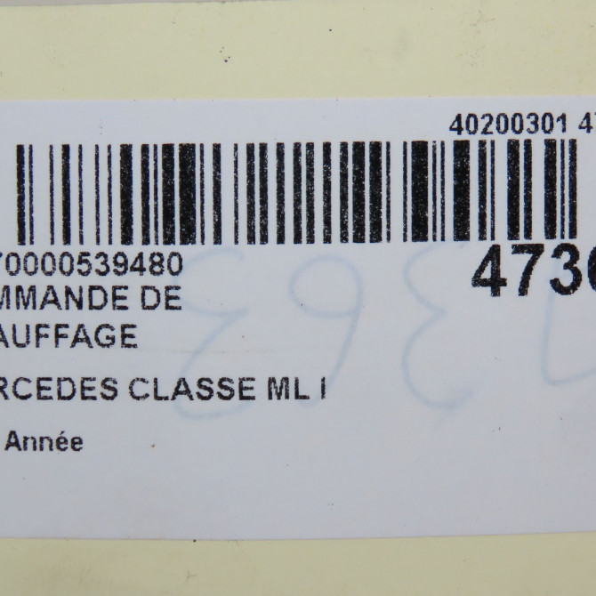 Commande de chauffage occasion MERCEDES CLASSE ML I 7701070473 6