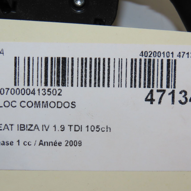 Bloc commodos occasion SEAT IBIZA IV Phase 1 05-2008->01-2012 1.9 TDI 105ch 7H0953513C9B9 6