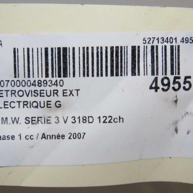 Retroviseur exterieur electrique gauche occasion B.M.W. SERIE 3 V Phase 1 03-2005->09-2008 318D 122ch 51167268261 6