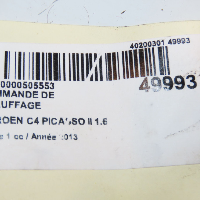 Commande de chauffage occasion CITROEN C4 PICASSO II Phase 1 04-2013->... 1.6 e-HDi 8v 115ch 4