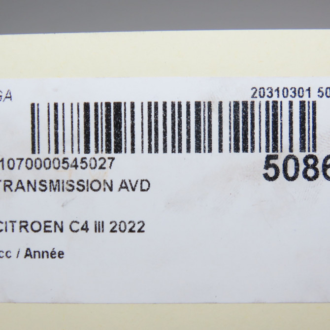 Transmission avant droite occasion CITROEN 9836235180 8