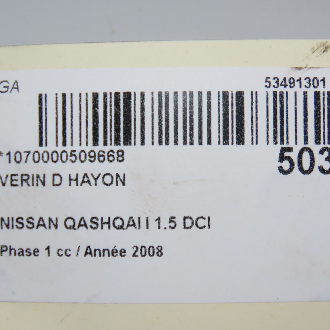 Verin droit hayon occasion NISSAN QASHQAI I Phase 1 01-2007->09-2010 1.5 DCI 106ch 90450JD01C 4