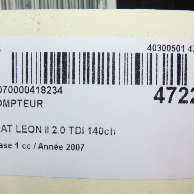 Compteur occasion SEAT LEON II Phase 1 09-2005->05-2009 2.0 TDI 140ch 1P0920823FX 7