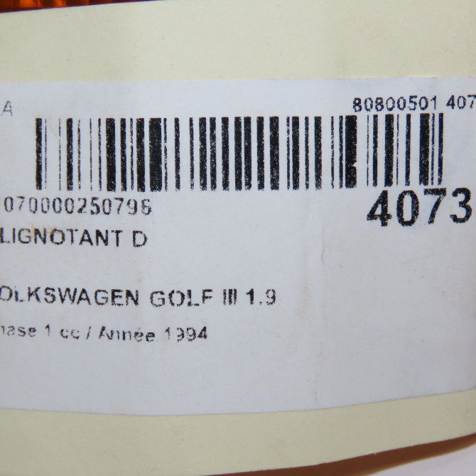 Clignotant droit occasion VOLKSWAGEN GOLF III Phase 1 01-1992->12-1997 1.9 TDI 90ch 1H0953050E 5