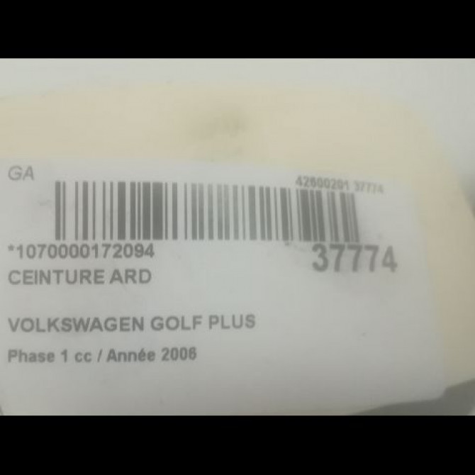 Ceinture arrière droite occasion VOLKSWAGEN GOLF V Phase 1 11-2003->10-2008 1.9 TDI 105ch 5M0857806RAA 4