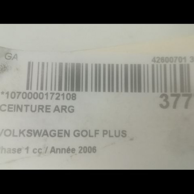Ceinture arrière gauche occasion VOLKSWAGEN GOLF V Phase 1 11-2003->10-2008 1.9 TDI 105ch 5M0857805RAA 4