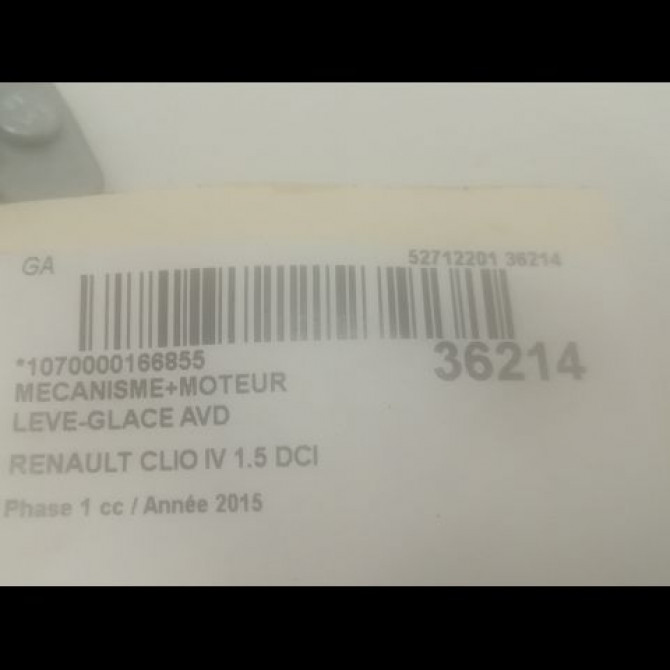 Mecanisme + moteur lève-glace avant droit occasion RENAULT CLIO IV Phase 1 07-2012->... 1.5 DCI 90ch 807205569R 3