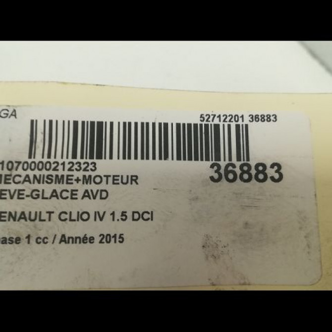 Mecanisme + moteur lève-glace avant droit occasion RENAULT CLIO IV Phase 1 07-2012->... 1.5 DCI 90ch 807205569R 3