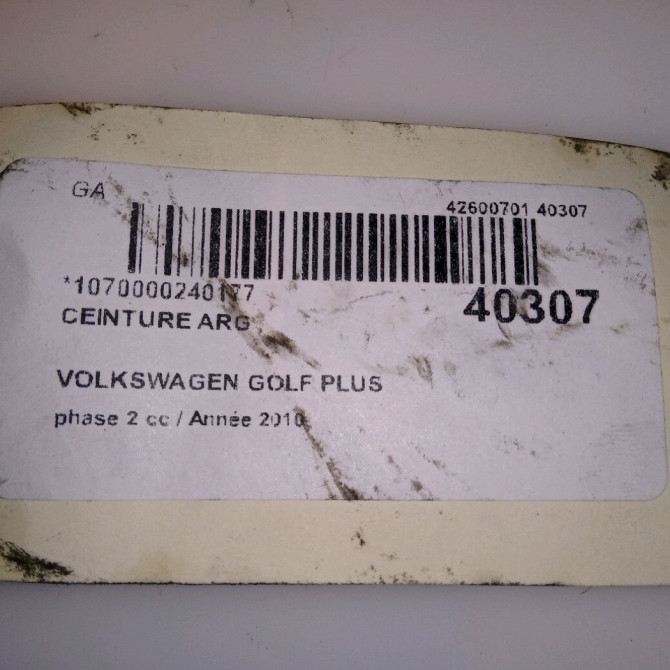 Ceinture arrière gauche occasion VOLKSWAGEN GOLF PLUS Phase 1 04-1995->04-1999 1.6 TDI 105ch 5M0857805RAA 4