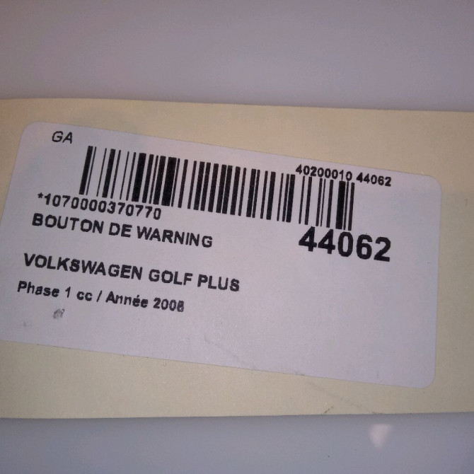 Bouton de warning occasion VOLKSWAGEN GOLF PLUS Phase 1 03-2005->03-2009 1.9 TDI 105ch 5M0953509B 4