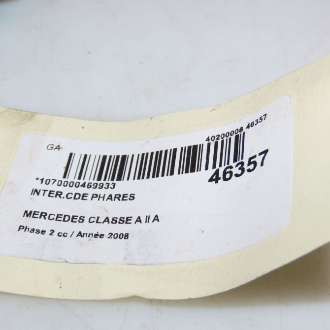 Interrupteur commande de phares occasion MERCEDES CLASSE A II Phase 2 04-2008->06-2012 A 180 CDI 16954527049174 4