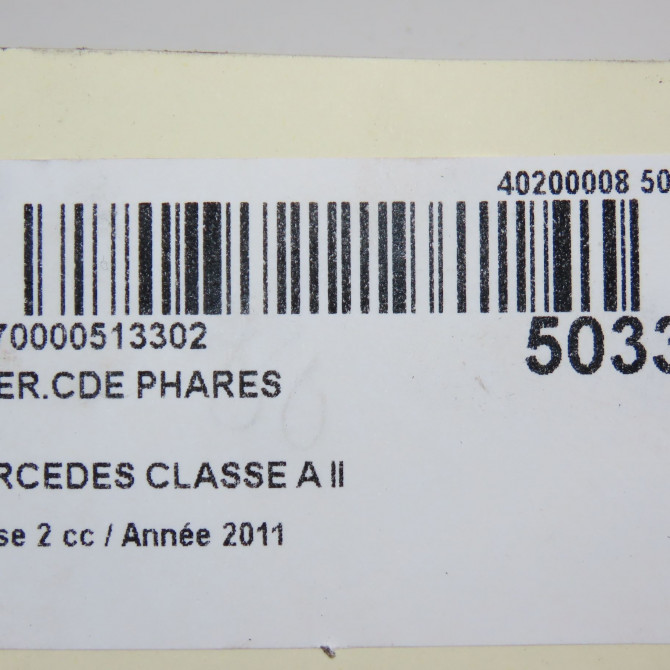 Interrupteur commande de phares occasion MERCEDES CLASSE A II Phase 2 04-2008->06-2012 A180 CDI 110ch 16954527049174 6