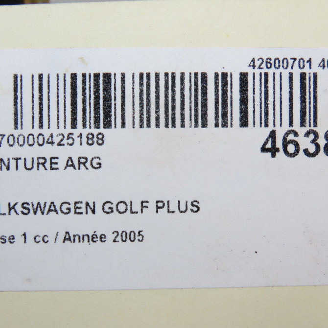 Ceinture arrière gauche occasion VOLKSWAGEN GOLF PLUS Phase 1 03-2005->03-2009 1.9 TDI 105ch 5M0857805RAA 6