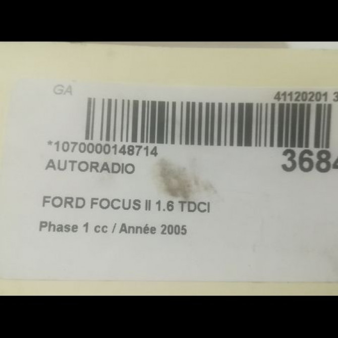 Autoradio occasion FORD FOCUS II Phase 1 09-2004->12-2007 1.6 TDCI 110ch 1700624 3