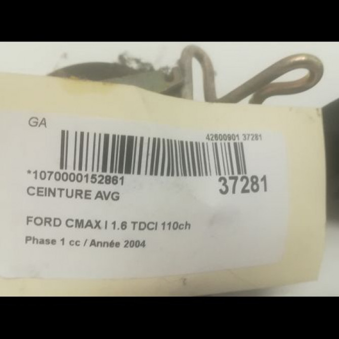 Ceinture avant gauche occasion FORD CMAX I Phase 1 09-2003->03-2007 1.6 TDCI 110ch 1464401 4
