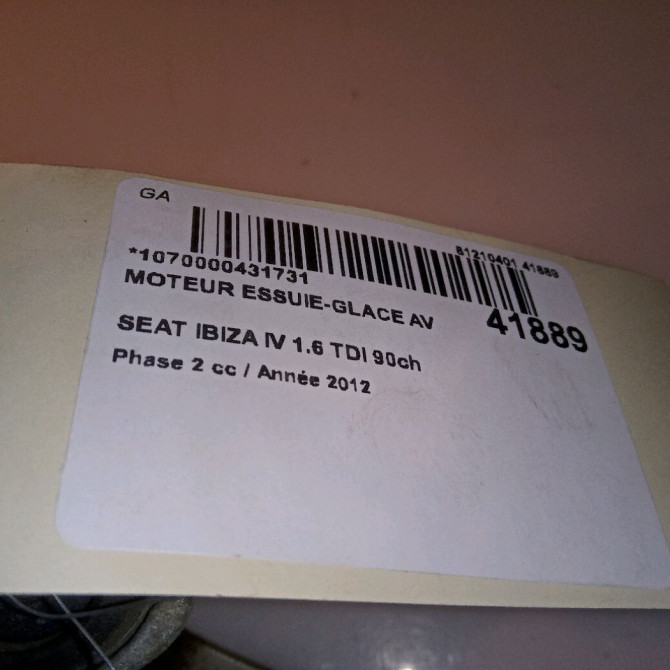 Moteur essuie-glace avant occasion SEAT IBIZA IV IBIZA IV Phase 2 2012-02-01->2016-03-31 1.6 TDI 90ch 5C7955113E 5