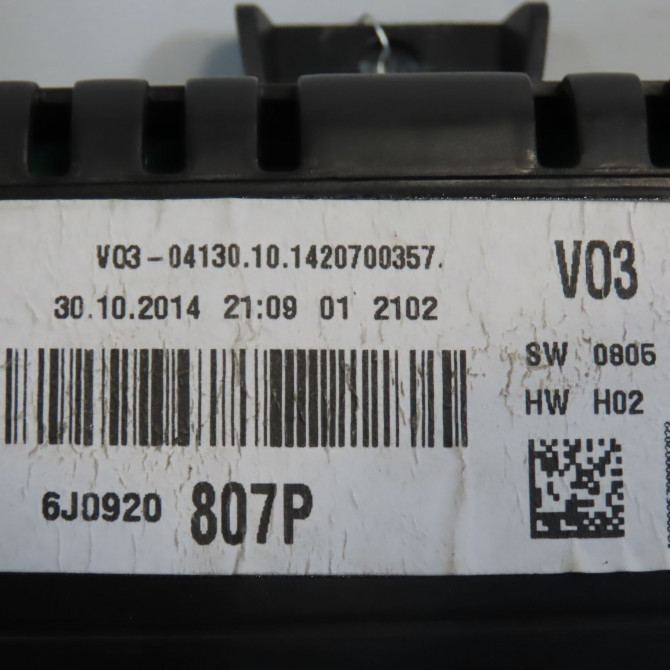 Compteur occasion SEAT IBIZA IV IBIZA IV Phase 2 2012-02-01->2016-03-31 1.2 TSI 105ch 6J0920807P 3