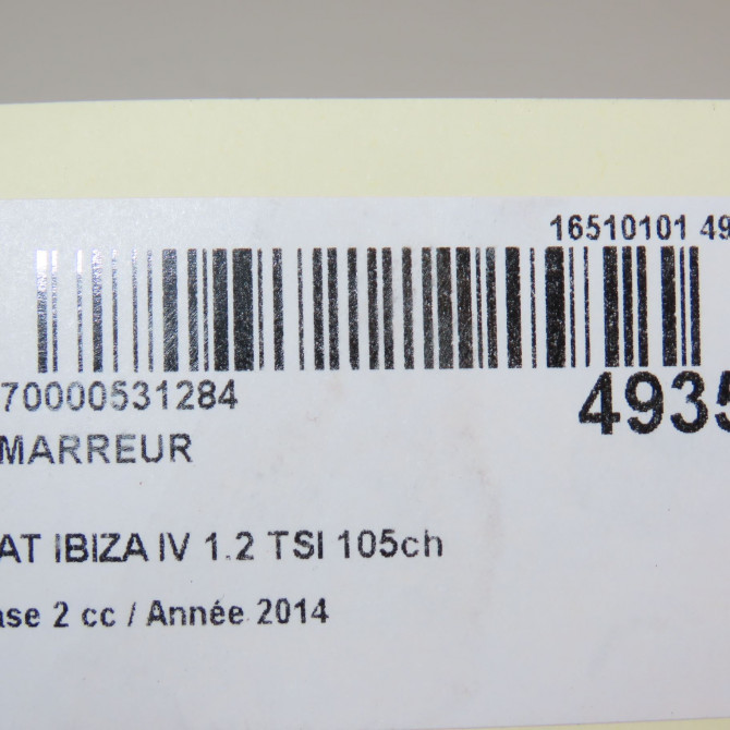 Démarreur occasion SEAT IBIZA IV IBIZA IV Phase 2 2012-02-01->2016-03-31 1.2 TSI 105ch 2T911024N 7