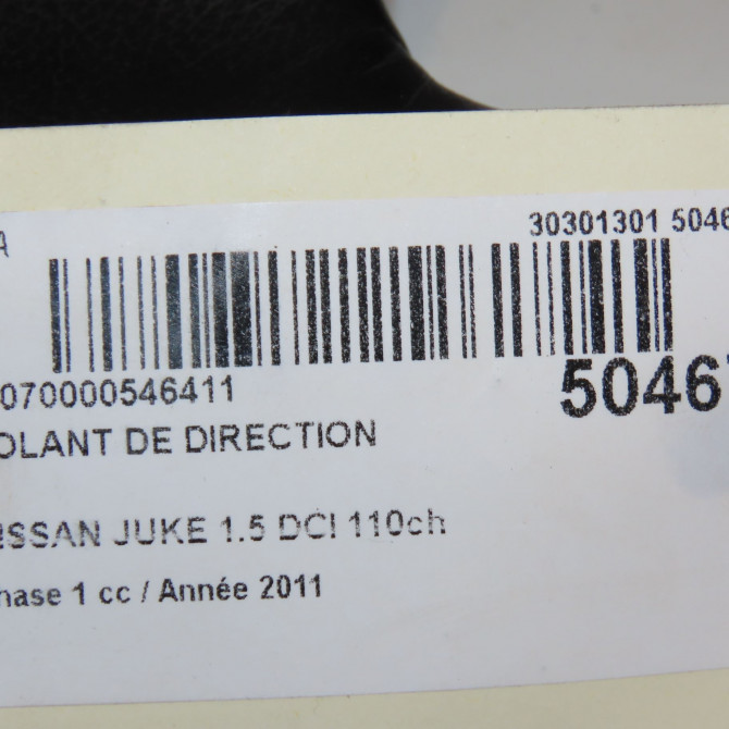 Volant de direction occasion NISSAN JUKE Phase 1 09-2010->... 1.5 DCI 110ch 484301KA5A 4