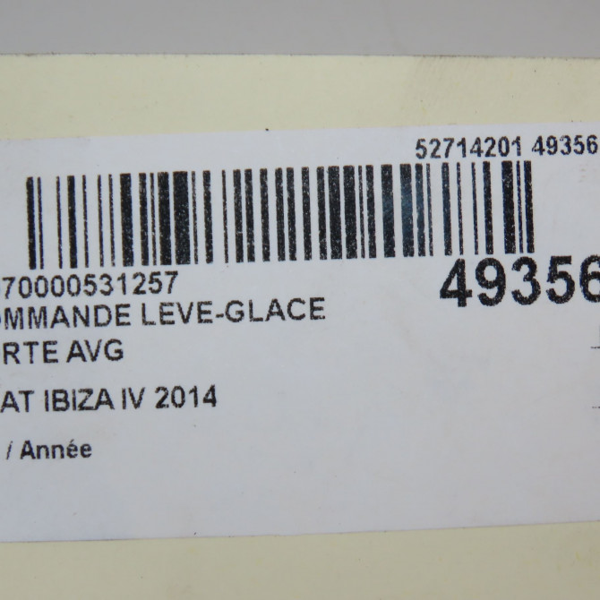 Commande lève-glace porte avant gauche occasion SEAT IBIZA IV IBIZA IV Phase 2 2012-02-01->2016-03-31 1.2 TSI 105ch 4