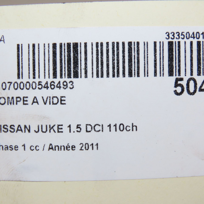 Pompe a vide occasion NISSAN JUKE Phase 1 09-2010->... 1.5 DCI 110ch 1465000Q2C 6