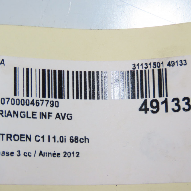 Triangle inf avg occasion CITROEN C1 I Phase 3 01-2012->08-2014 1.0i 68ch 3520Q2 3