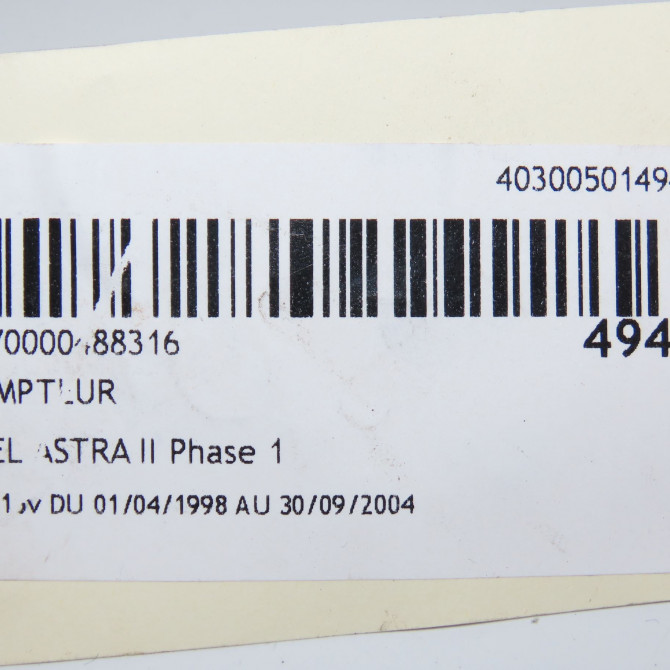 Compteur occasion OPEL ASTRA II Phase 1 04-1998->09-2004 1.8i 16v 9193346 6