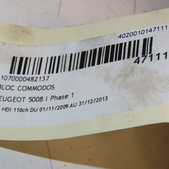 Bloc commodos occasion PEUGEOT 5008 I Phase 1 11-2009->12-2013 1.6 HDI 110ch 4