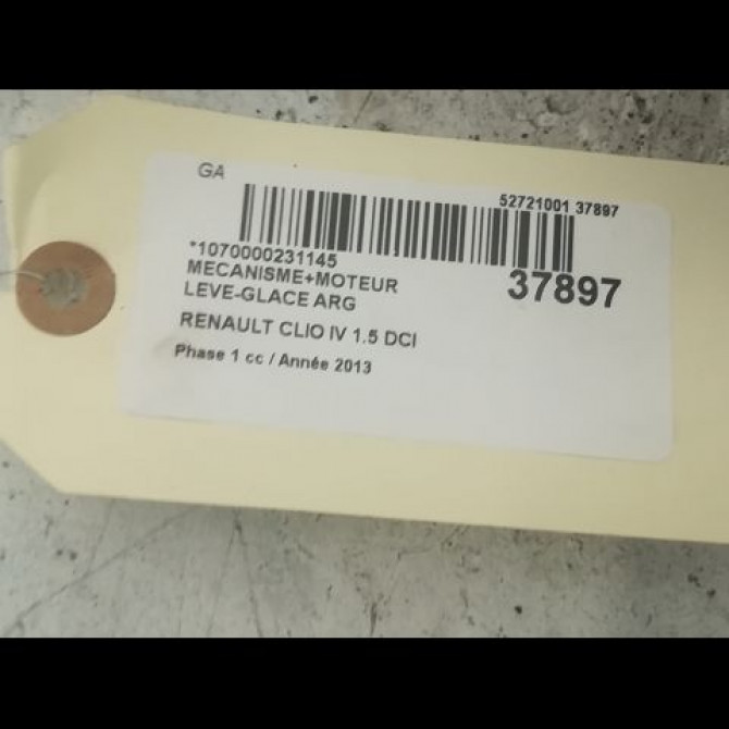 Mecanisme+moteur leve-glace arg occasion RENAULT CLIO IV Phase 1 07-2012->... 1.5 DCI 90ch 827010501R 3