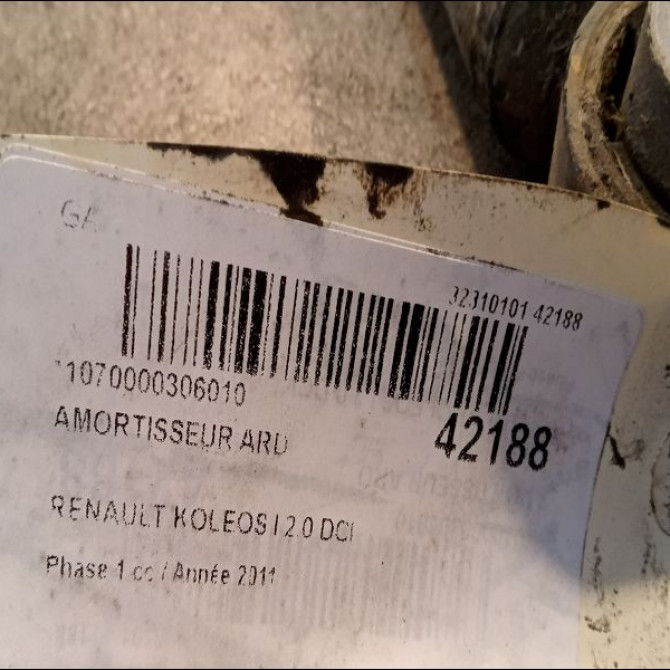 Amortisseur arrière droit occasion RENAULT KOLEOS I Phase 1 06-2008->12-2011 2.0 DCI 16v 150ch 562104837R 2
