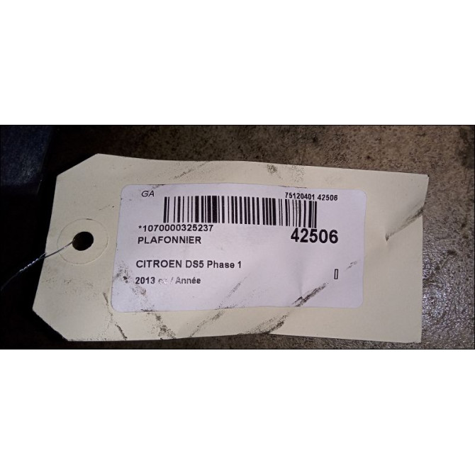 Plafonnier occasion CITROEN DS5 Phase 1 06-2011->... 96701574XT 3