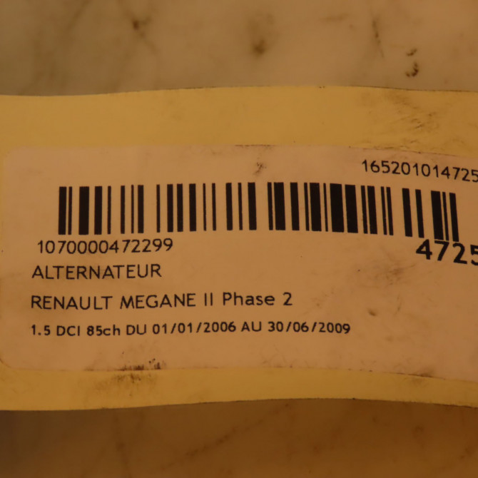 Alternateur occasion RENAULT MEGANE II Phase 2 01-2006->06-2009 1.5 DCI 85ch 7701476808 4