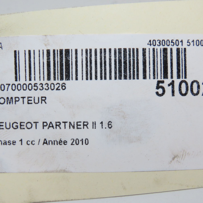Compteur occasion PEUGEOT PARTNER II Phase 1 05-2008->03-2012 1.6 HDI 110ch 9801641380 5