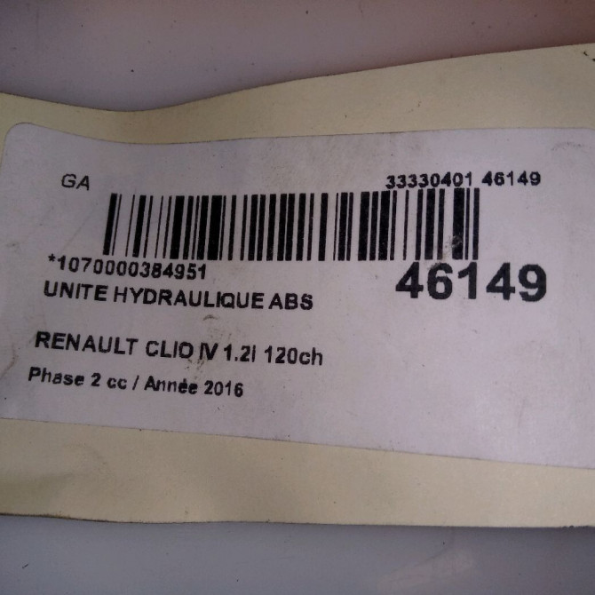 Unité hydraulique ABS occasion RENAULT CLIO IV Phase 2 08-2016->... 1.2i 120ch 476605196R 6