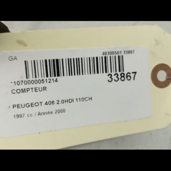 Compteur occasion PEUGEOT 406 Phase 2 04-1999->04-2004 2.0 HDI 110ch 610456 5