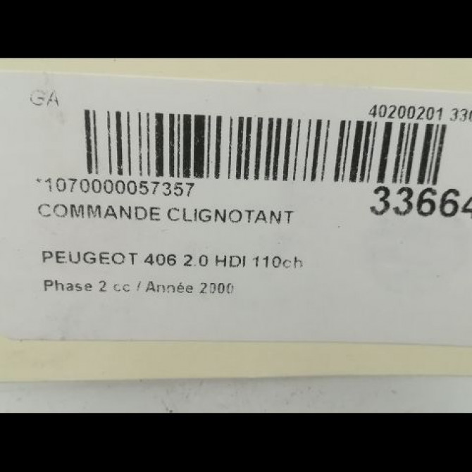 Commande clignotant occasion PEUGEOT 406 Phase 2 04-1999->04-2004 2.0 HDI 110ch 624263 5