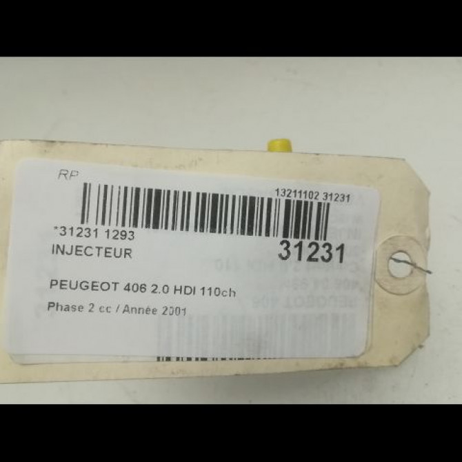 Injecteur occasion PEUGEOT 406 Phase 2 04-1999->04-2004 2.0 HDI 110ch 1980H9 3
