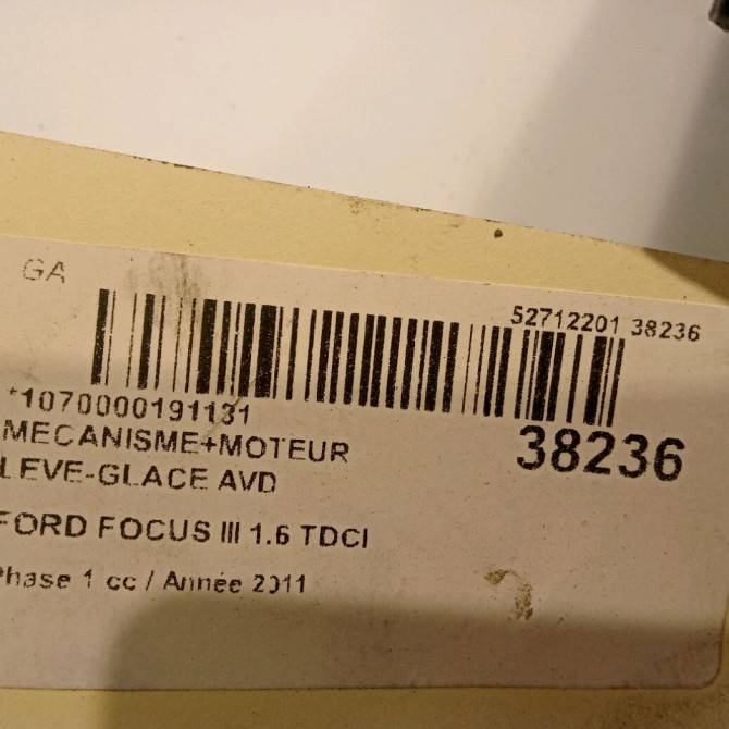 Mecanisme + moteur lève-glace avant droit occasion FORD FOCUS III Phase 1 01-2011->04-2015 1.6 TDCI 115ch 1870697 5