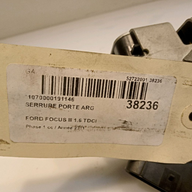 Serrure porte arg occasion FORD FOCUS III Phase 1 01-2011->04-2015 1.6 TDCI 115ch 2099461 5
