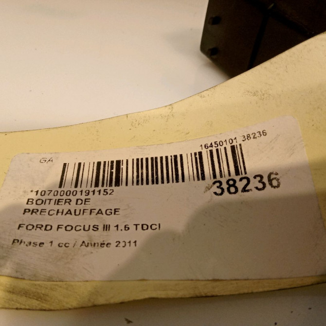 Boitier de préchauffage occasion FORD FOCUS III Phase 1 01-2011->04-2015 1.6 TDCI 115ch 1787895 4