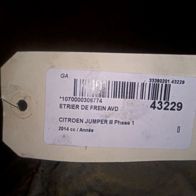 Etrier de frein avant droit occasion CITROEN JUMPER III Phase 1 06-2006->... 4401J7 3