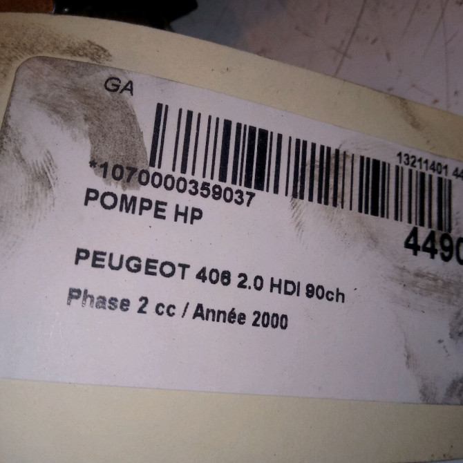 Pompe hp occasion PEUGEOT 406 Phase 2 04-1999->04-2004 2.0 HDI 90ch 7