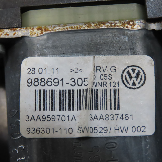 Mecanisme+moteur leve-glace avg occasion VOLKSWAGEN PASSAT VI Phase 1 04-1995->04-1999 2.0 TDI 136ch 3AA837461B 5