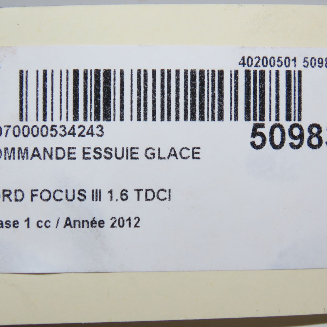 Commande essuie glace occasion FORD FOCUS III Phase 1 01-2011->04-2015 1.6 TDCI 115ch 1850424 5