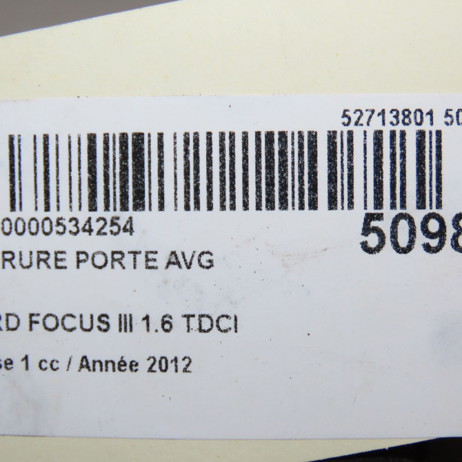 Serrure porte avg occasion FORD FOCUS III Phase 1 01-2011->04-2015 1.6 TDCI 115ch 2070970 7