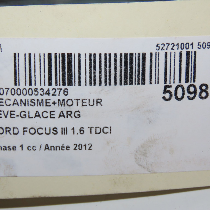 Mecanisme+moteur leve-glace arg occasion FORD FOCUS III Phase 1 01-2011->04-2015 1.6 TDCI 115ch 1870372 8