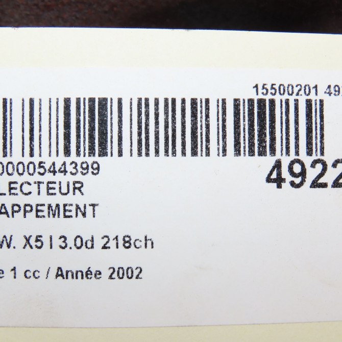 Collecteur echappement occasion B.M.W. X5 I Phase 1 04-2000->12-2006 3.0d 218ch 11622248166 5